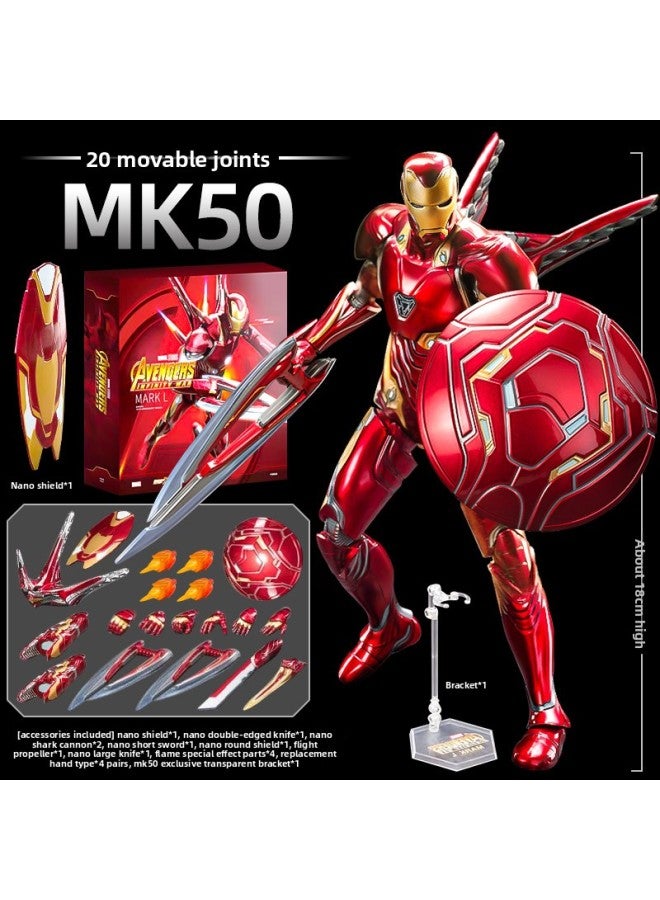 Marvel MK50 Iron Man Spider-Man Avengers Illuminated Joint Action Figure Big Hand Ornaments
